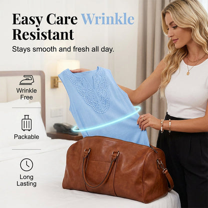 👗 LIMITED-TIME 50% OFF! 💥 Breathable Summer Casual Dress – Soft Blend, Embroidered V-Neck, Wrinkle Resistant ✨