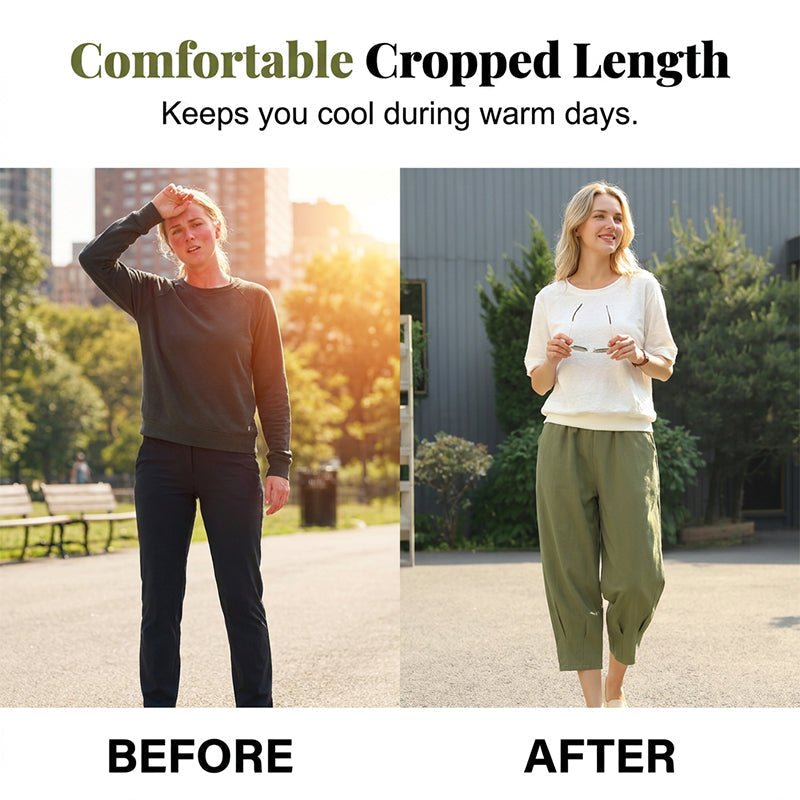 Women’s Casual Loose Fit Cropped Pants