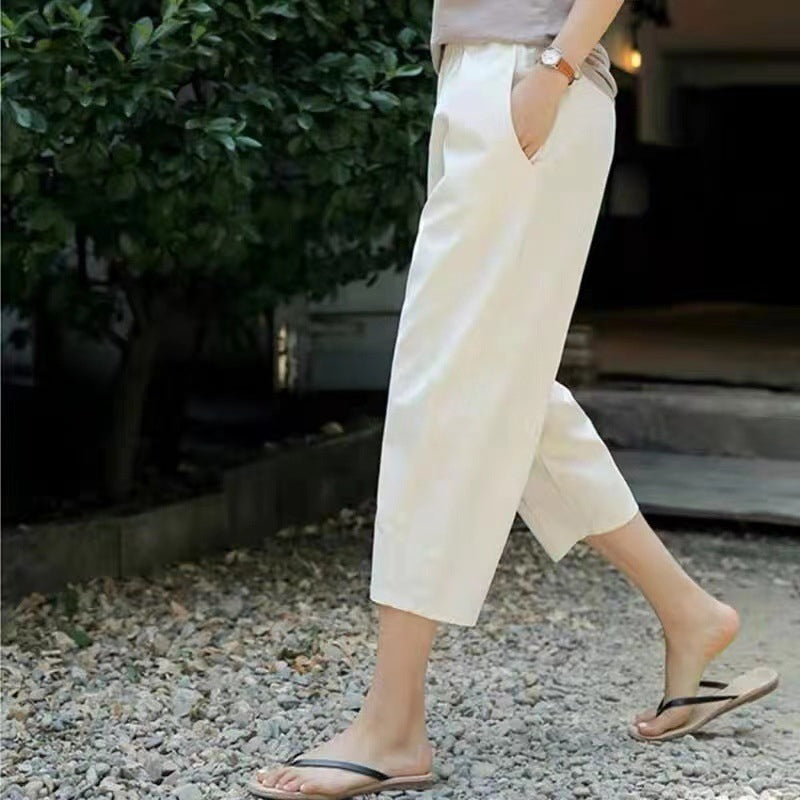 Women’s Casual Loose Fit Cropped Pants