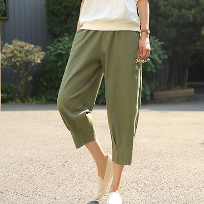 Women’s Casual Loose Fit Cropped Pants