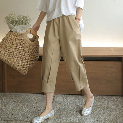 Women’s Casual Loose Fit Cropped Pants