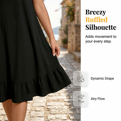 Women Casual Sleeveless Ruffle Dress