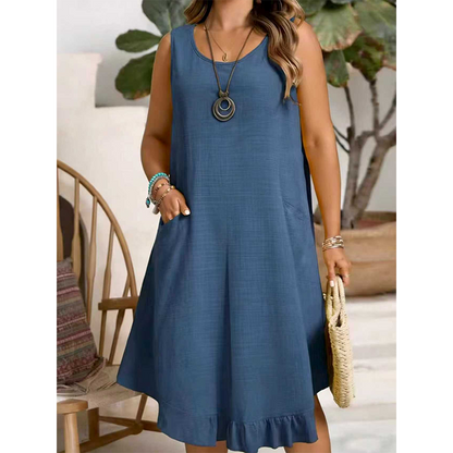Women Casual Sleeveless Ruffle Dress