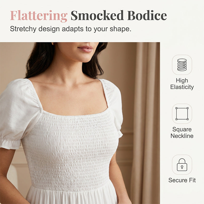 Women's Elegant Smocked Maxi Dress