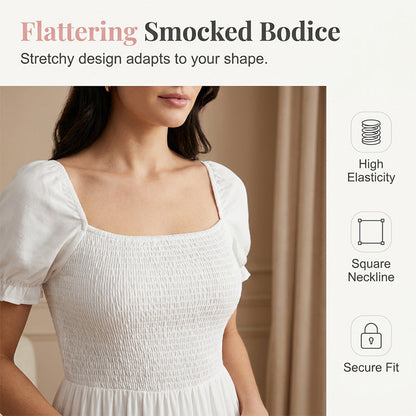 Women's Elegant Smocked Maxi Dress