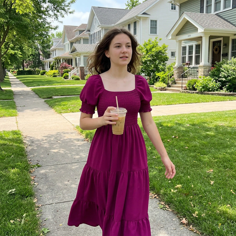 Women's Elegant Smocked Maxi Dress