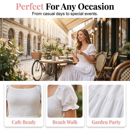 Women's Elegant Smocked Maxi Dress