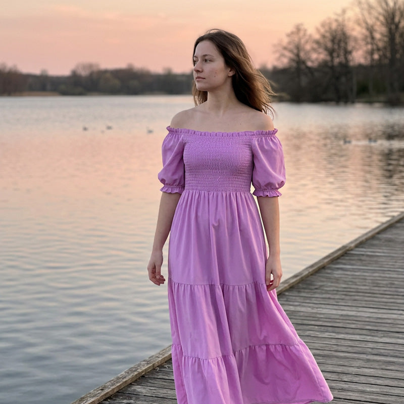 Women's Elegant Smocked Maxi Dress