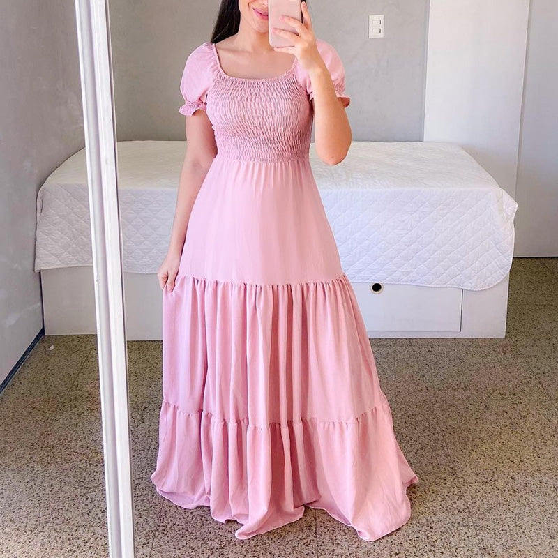 Women's Elegant Smocked Maxi Dress