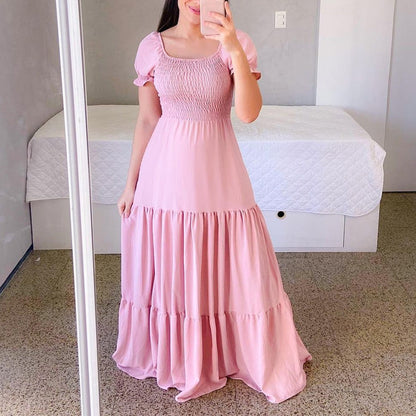 Women's Elegant Smocked Maxi Dress