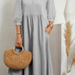 Women's Lantern Sleeve Cotton And Linen Summer Dress