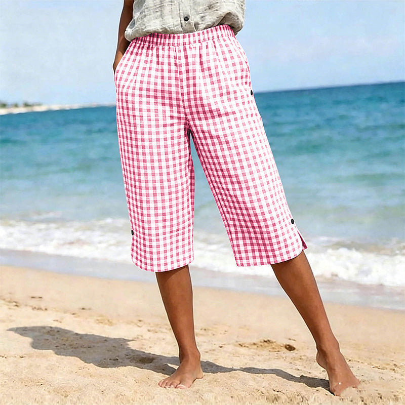 Women’s Casual Plaid Capri Pants