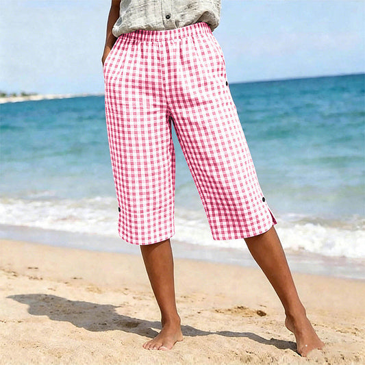 Women’s Casual Plaid Capri Pants