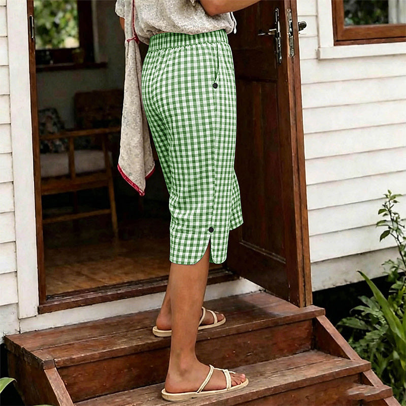 Women’s Casual Plaid Capri Pants