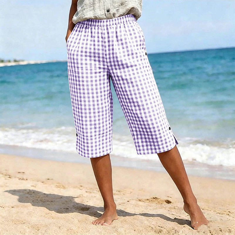 Women’s Casual Plaid Capri Pants