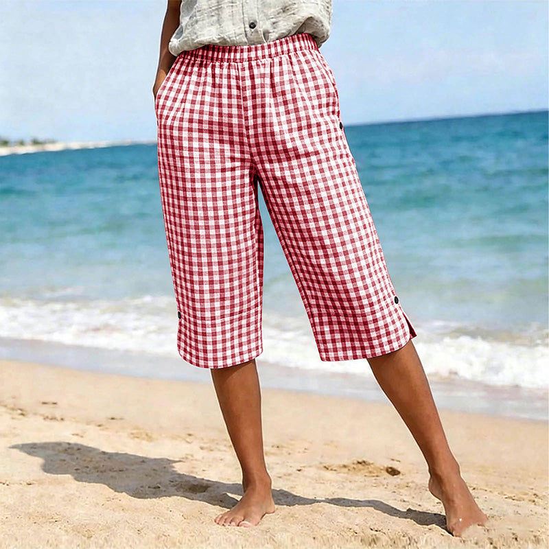 Women’s Casual Plaid Capri Pants