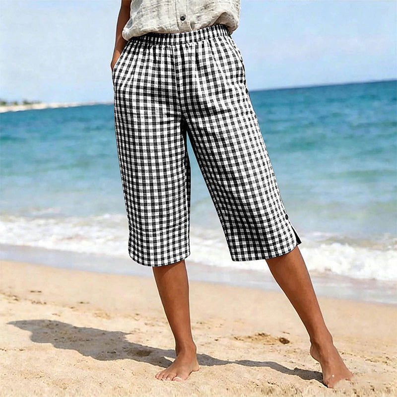 Women’s Casual Plaid Capri Pants