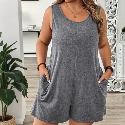 👗 LIMITED-TIME 50% OFF! 💥 Women's Plus Size Sleeveless Jumpsuit with Pockets – Flowy, Comfortable, Versatile ✨