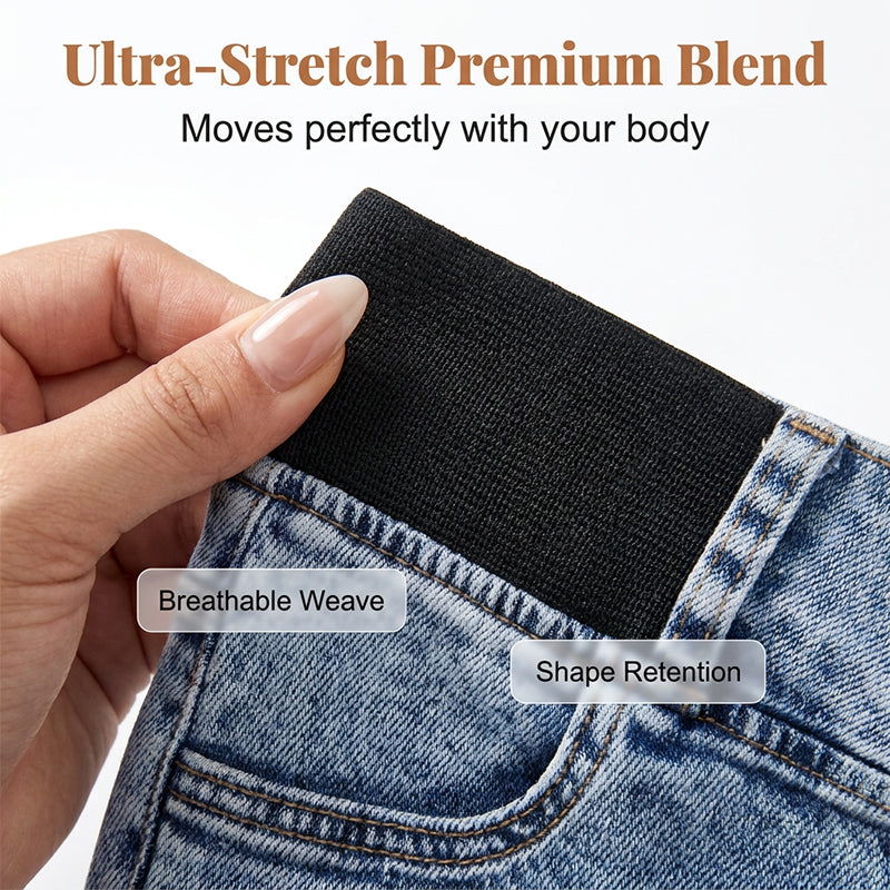 Women’s High Waisted Denim Capri Pants Elastic Waist Cropped Jeans
