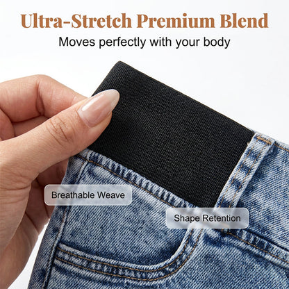Women’s High Waisted Denim Capri Pants Elastic Waist Cropped Jeans