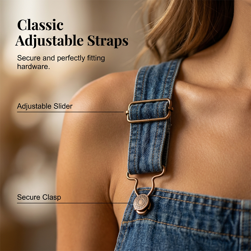 Women Summer Loose Denim Jumpsuit with Pockets