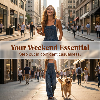Women Summer Loose Denim Jumpsuit with Pockets
