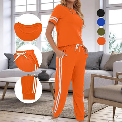 Women's Casual Two-Piece Set with Side Stripes