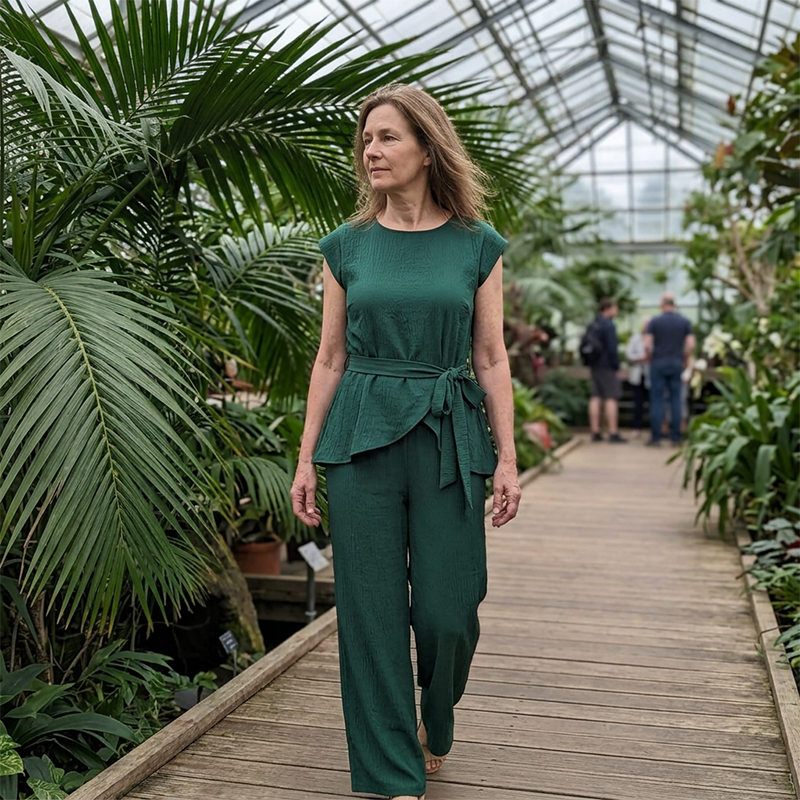 Chic Solid Color Top & Wide-Leg Pants Set