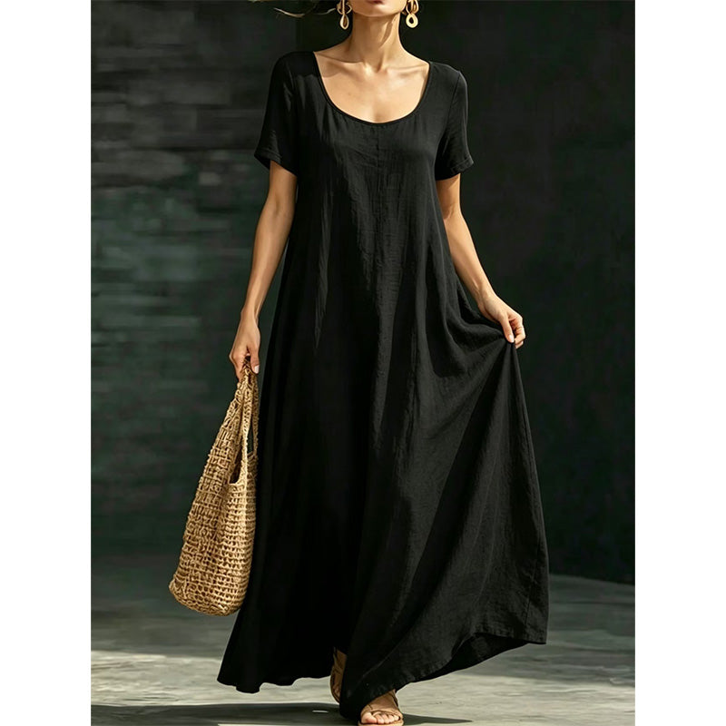 Minimalist Scoop Neck Summer Maxi Dress