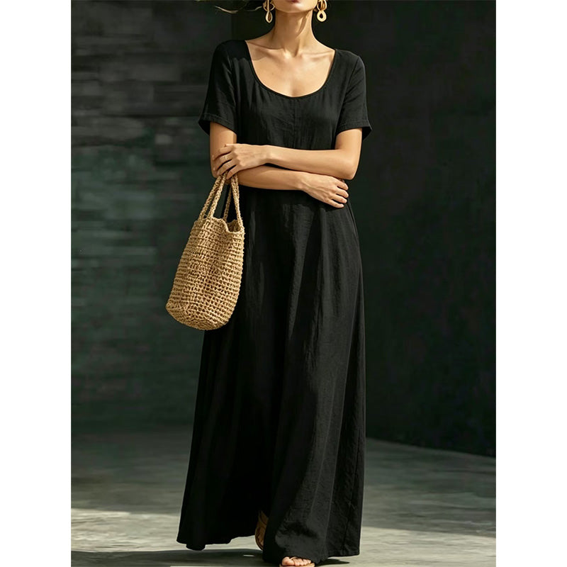 Minimalist Scoop Neck Summer Maxi Dress