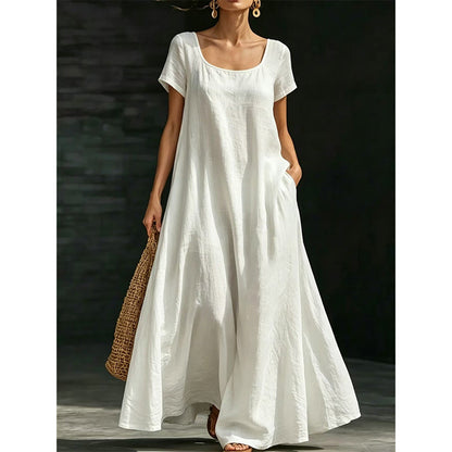 Minimalist Scoop Neck Summer Maxi Dress