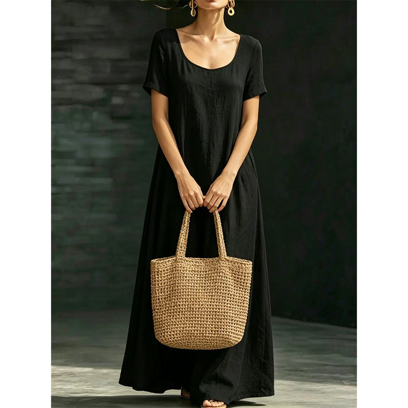 Minimalist Scoop Neck Summer Maxi Dress