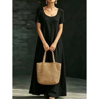 Minimalist Scoop Neck Summer Maxi Dress