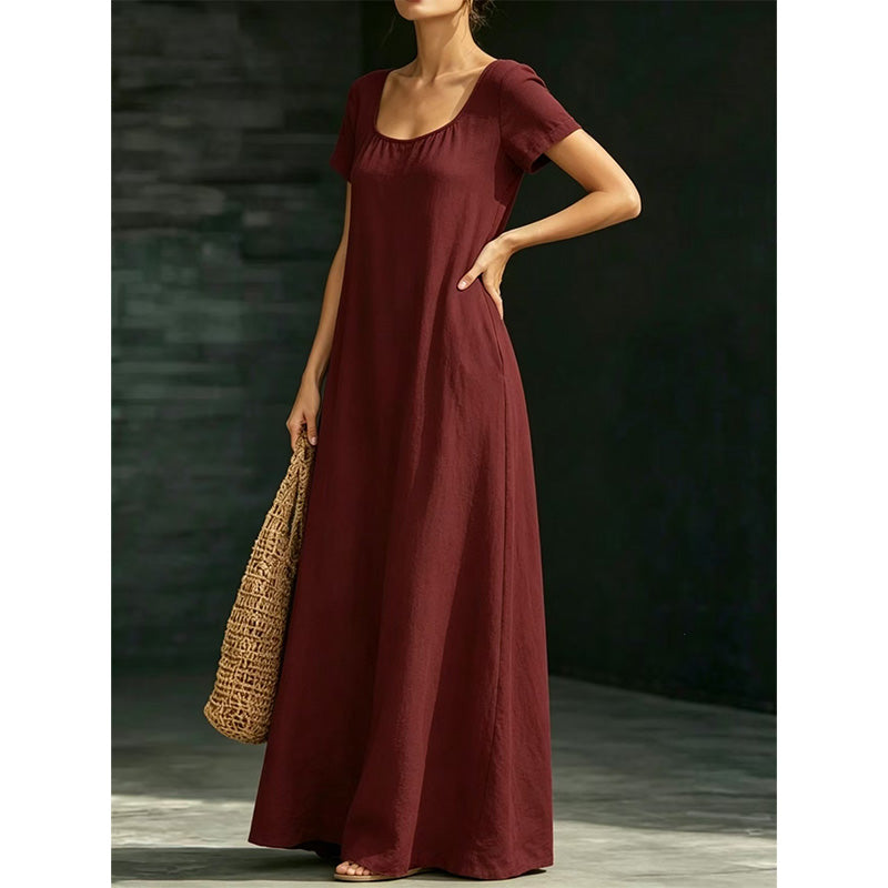 Minimalist Scoop Neck Summer Maxi Dress