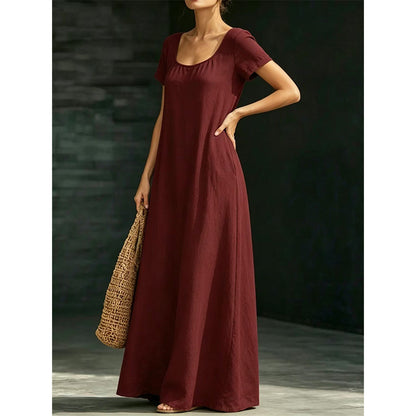 Minimalist Scoop Neck Summer Maxi Dress