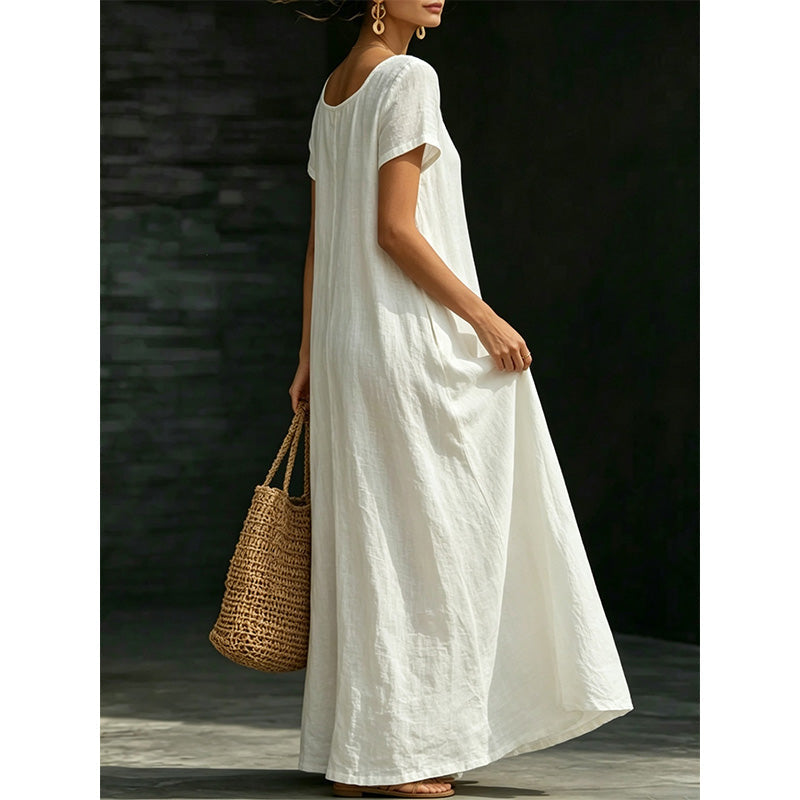 Minimalist Scoop Neck Summer Maxi Dress