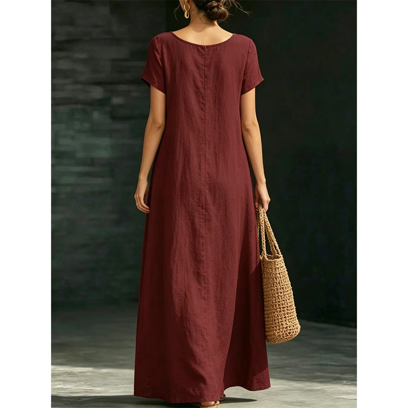 Minimalist Scoop Neck Summer Maxi Dress