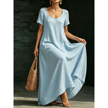 Minimalist Scoop Neck Summer Maxi Dress