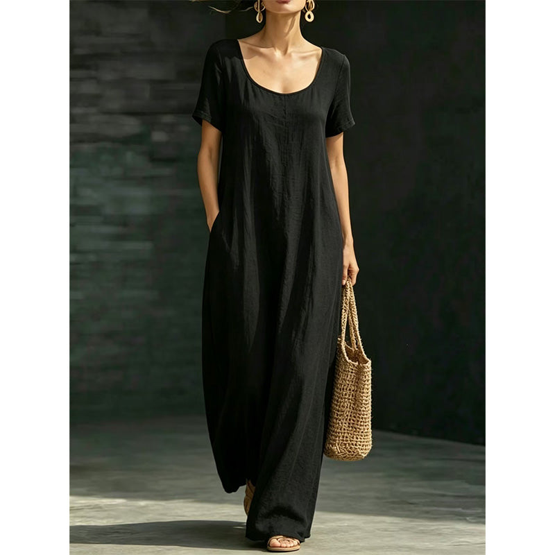 Minimalist Scoop Neck Summer Maxi Dress