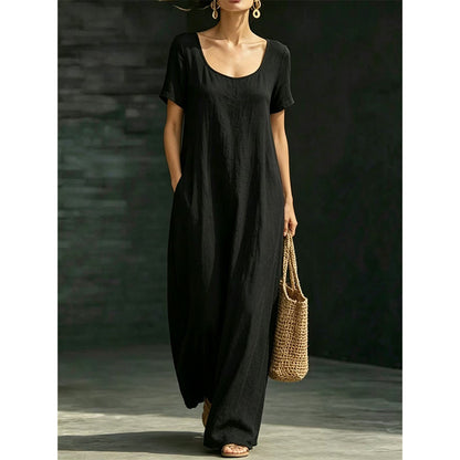 Minimalist Scoop Neck Summer Maxi Dress