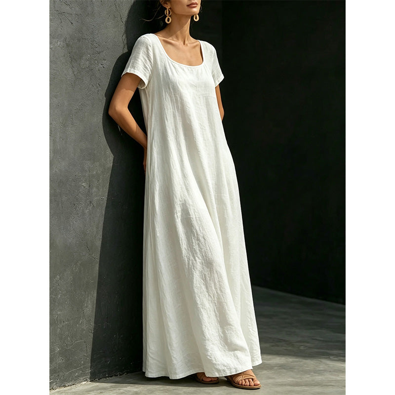 Minimalist Scoop Neck Summer Maxi Dress