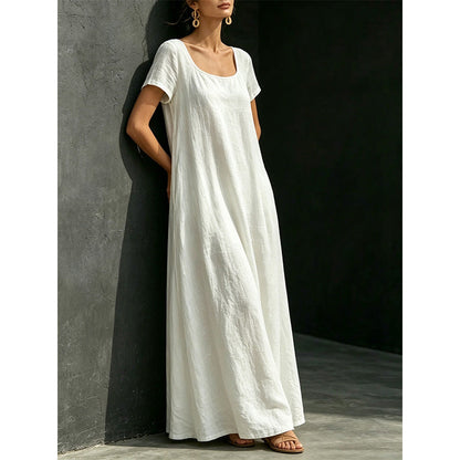 Minimalist Scoop Neck Summer Maxi Dress