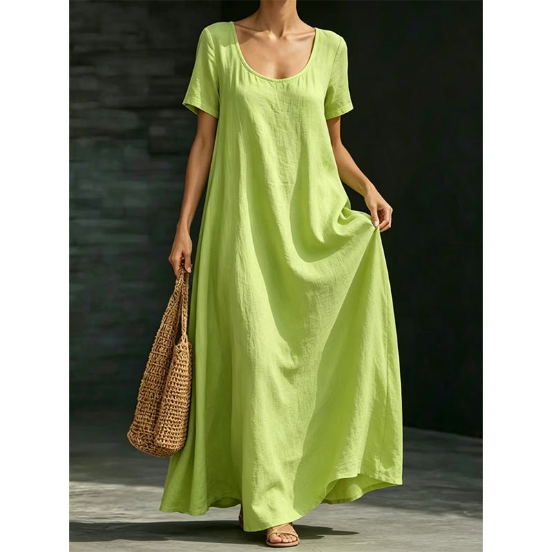 Minimalist Scoop Neck Summer Maxi Dress