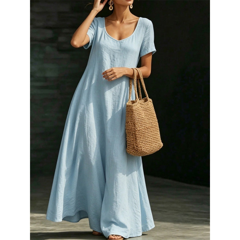 Minimalist Scoop Neck Summer Maxi Dress
