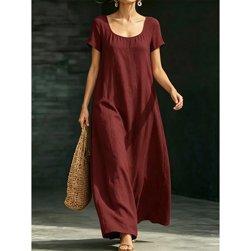 Minimalist Scoop Neck Summer Maxi Dress