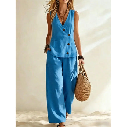Women's Elegant Vest & Pants 2-Piece Set