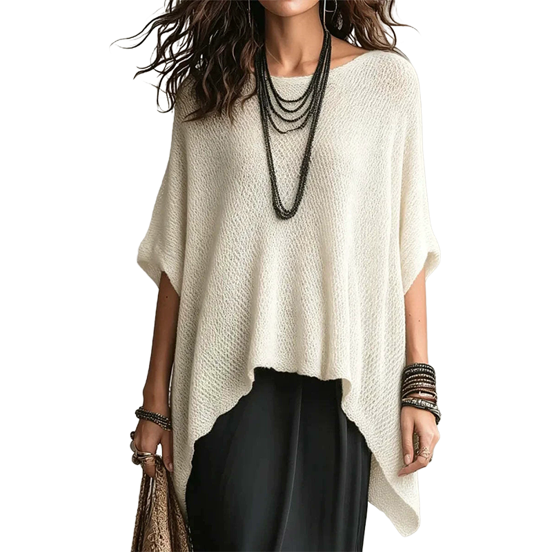 Women’s Hollow-Out Batwing Sleeve Knit Top