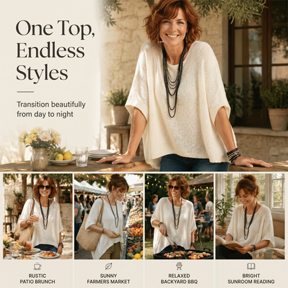 Women’s Hollow-Out Batwing Sleeve Knit Top
