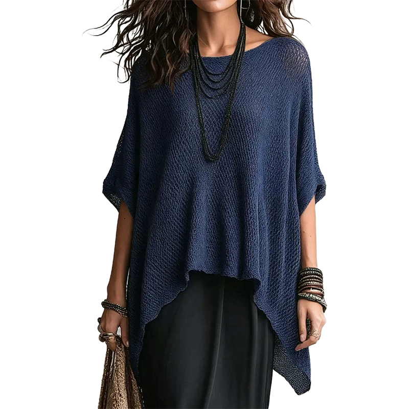 Women’s Hollow-Out Batwing Sleeve Knit Top