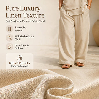 Women's Asymmetric Top & Wide-Leg Pants Set
